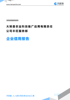 大姚县农业科技推广应用有限责任公司丰旺服务部企业信用报告——天眼查视角下的科技推广和应用服务分析